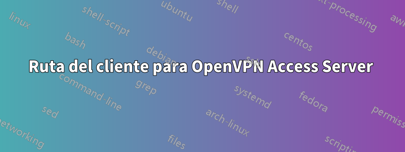 Ruta del cliente para OpenVPN Access Server