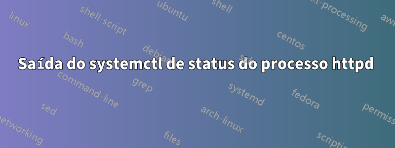 Saída do systemctl de status do processo httpd