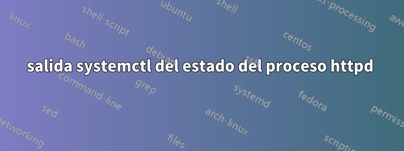 salida systemctl del estado del proceso httpd