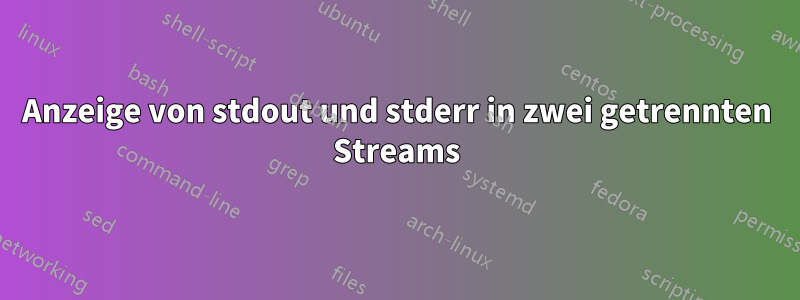 Anzeige von stdout und stderr in zwei getrennten Streams