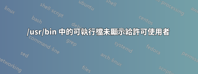 /usr/bin 中的可執行檔未顯示給許可使用者