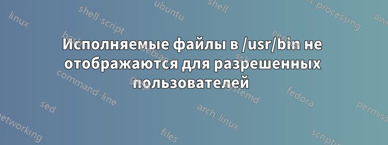 Исполняемые файлы в /usr/bin не отображаются для разрешенных пользователей 