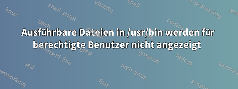 Ausführbare Dateien in /usr/bin werden für berechtigte Benutzer nicht angezeigt 