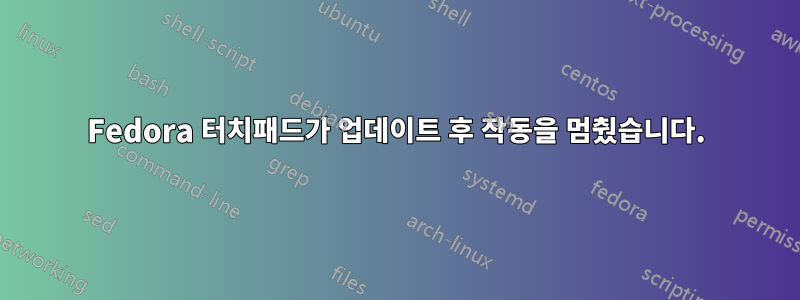 Fedora 터치패드가 업데이트 후 작동을 멈췄습니다.