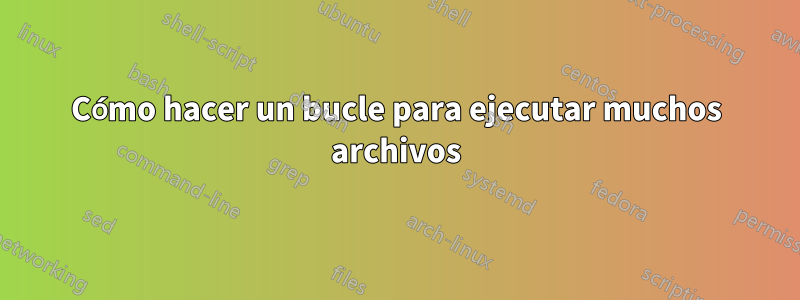 Cómo hacer un bucle para ejecutar muchos archivos