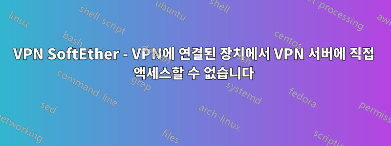 VPN SoftEther - VPN에 연결된 장치에서 VPN 서버에 직접 액세스할 수 없습니다