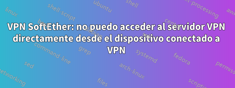 VPN SoftEther: no puedo acceder al servidor VPN directamente desde el dispositivo conectado a VPN