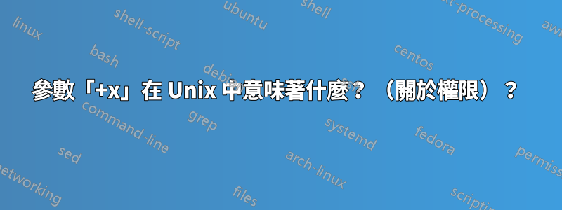 參數「+x」在 Unix 中意味著什麼？ （關於權限）？ 