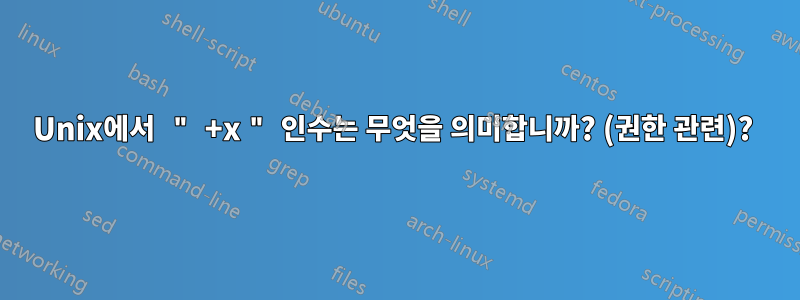 Unix에서 " +x " 인수는 무엇을 의미합니까? (권한 관련)? 