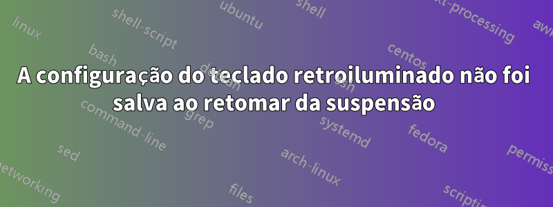 A configuração do teclado retroiluminado não foi salva ao retomar da suspensão