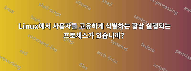 Linux에서 사용자를 고유하게 식별하는 항상 실행되는 프로세스가 있습니까? 