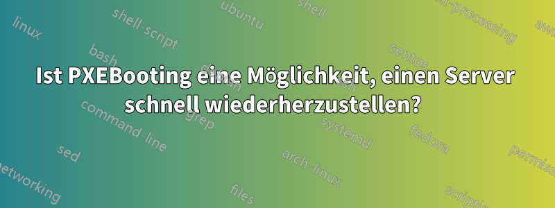 Ist PXEBooting eine Möglichkeit, einen Server schnell wiederherzustellen? 