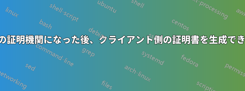 独自の証明機関になった後、クライアント側の証明書を生成できない