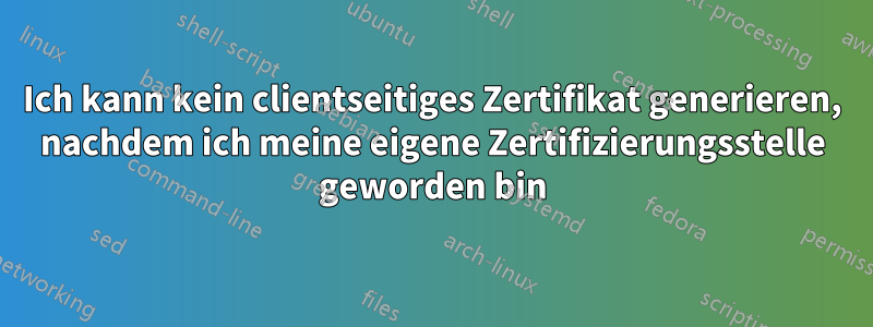 Ich kann kein clientseitiges Zertifikat generieren, nachdem ich meine eigene Zertifizierungsstelle geworden bin