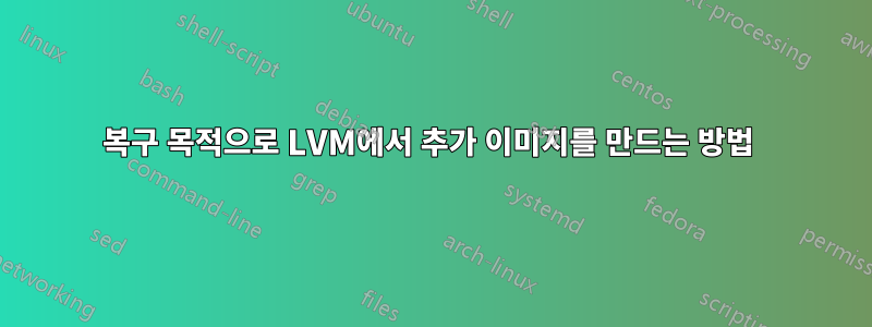 복구 목적으로 LVM에서 추가 이미지를 만드는 방법 