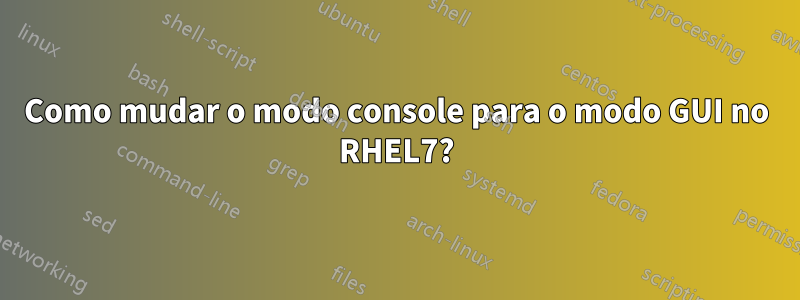 Como mudar o modo console para o modo GUI no RHEL7?