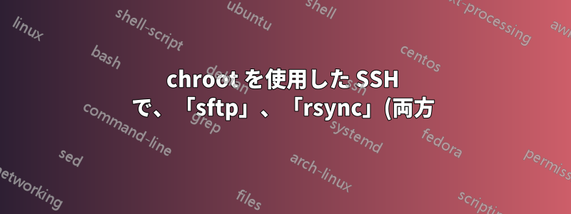 chroot を使用した SSH で、「sftp」、「rsync」(両方) のみが動作しますか?