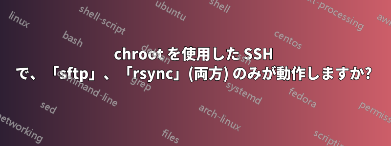 chroot を使用した SSH で、「sftp」、「rsync」(両方) のみが動作しますか?