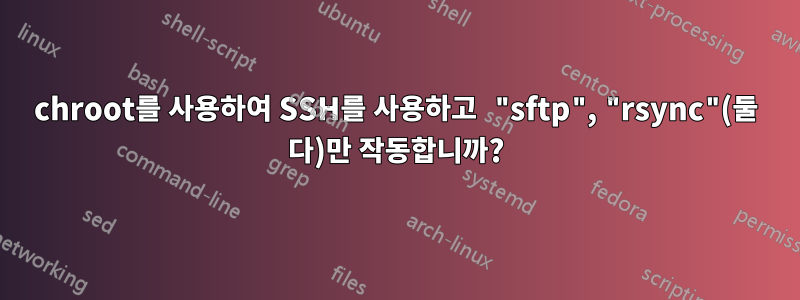 chroot를 사용하여 SSH를 사용하고 "sftp", "rsync"(둘 다)만 작동합니까?