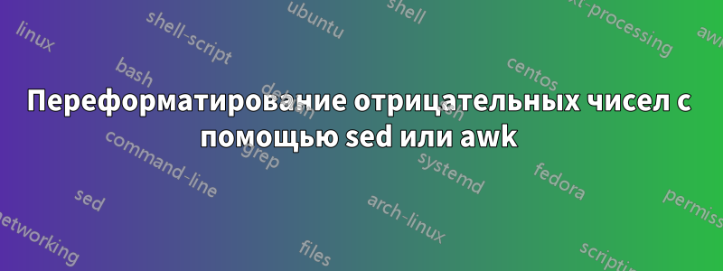 Переформатирование отрицательных чисел с помощью sed или awk