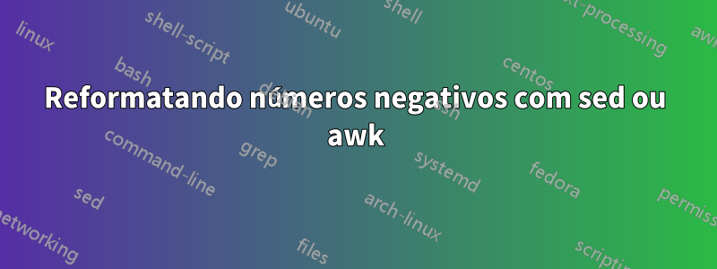 Reformatando números negativos com sed ou awk