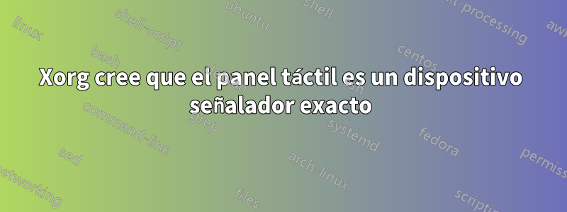 Xorg cree que el panel táctil es un dispositivo señalador exacto