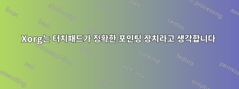 Xorg는 터치패드가 정확한 포인팅 장치라고 생각합니다