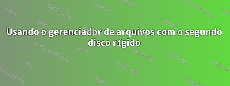 Usando o gerenciador de arquivos com o segundo disco rígido