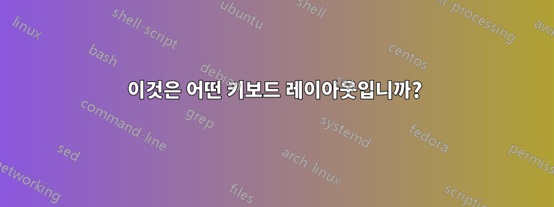 이것은 어떤 키보드 레이아웃입니까?