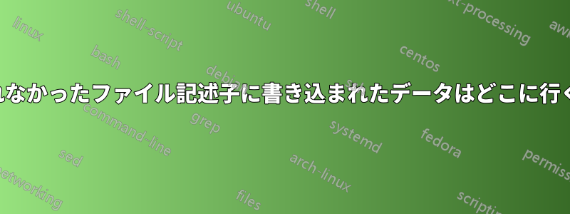 開かれなかったファイル記述子に書き込まれたデータはどこに行くのか