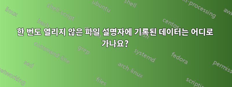 한 번도 열리지 않은 파일 설명자에 기록된 데이터는 어디로 가나요?