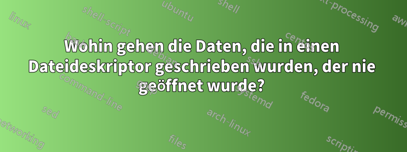 Wohin gehen die Daten, die in einen Dateideskriptor geschrieben wurden, der nie geöffnet wurde?