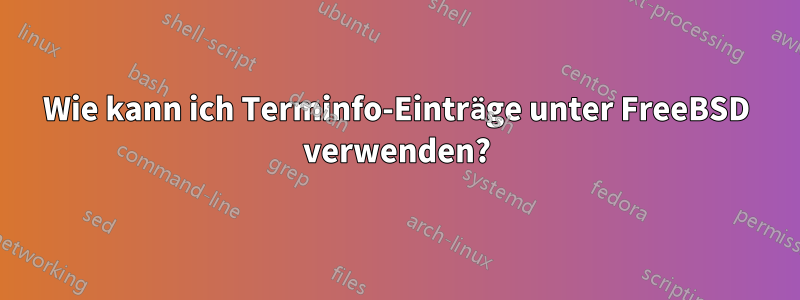 Wie kann ich Terminfo-Einträge unter FreeBSD verwenden?