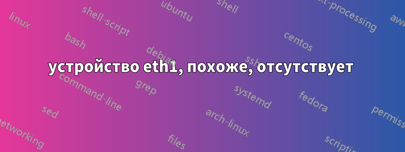 устройство eth1, похоже, отсутствует