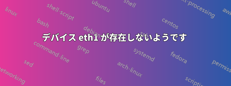 デバイス eth1 が存在しないようです