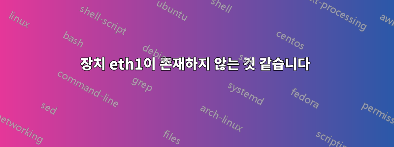 장치 eth1이 존재하지 않는 것 같습니다