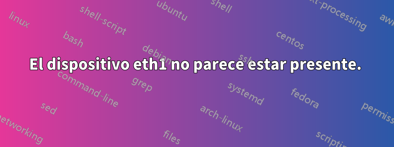 El dispositivo eth1 no parece estar presente.