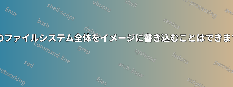 既存のファイルシステム全体をイメージに書き込むことはできますか?