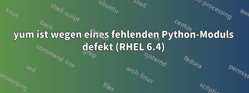 yum ist wegen eines fehlenden Python-Moduls defekt (RHEL 6.4)