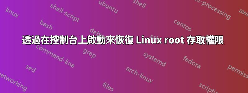 透過在控制台上啟動來恢復 Linux root 存取權限