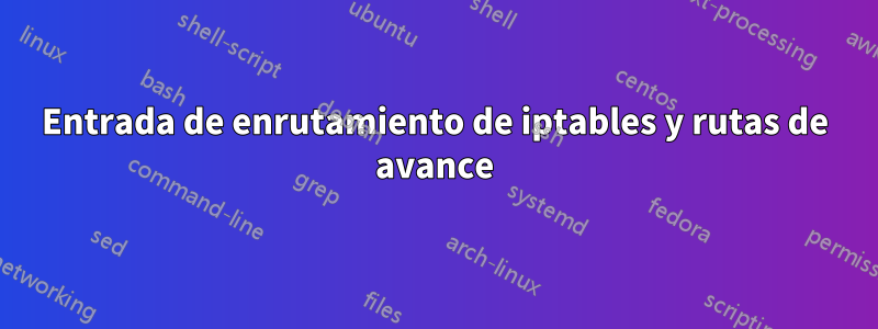 Entrada de enrutamiento de iptables y rutas de avance