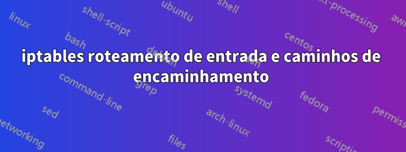 iptables roteamento de entrada e caminhos de encaminhamento