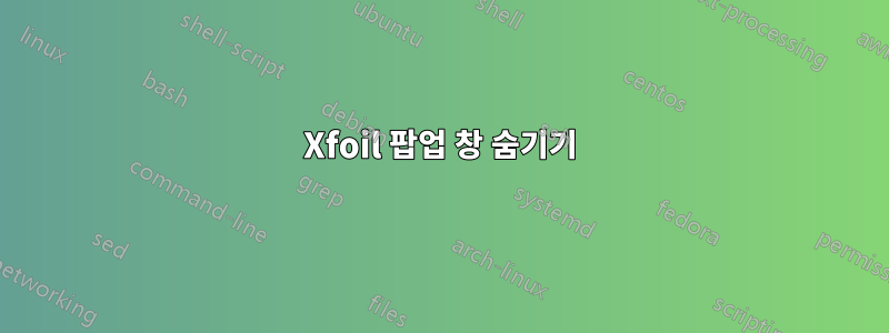 Xfoil 팝업 창 숨기기