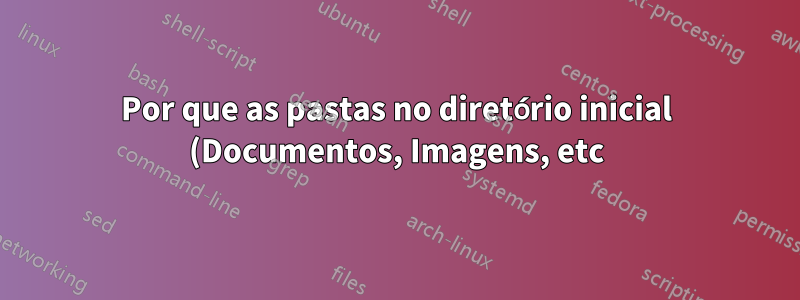 Por que as pastas no diretório inicial (Documentos, Imagens, etc) são criadas somente após o primeiro login gráfico?