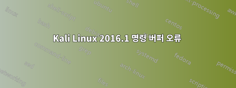 Kali Linux 2016.1 명령 버퍼 오류