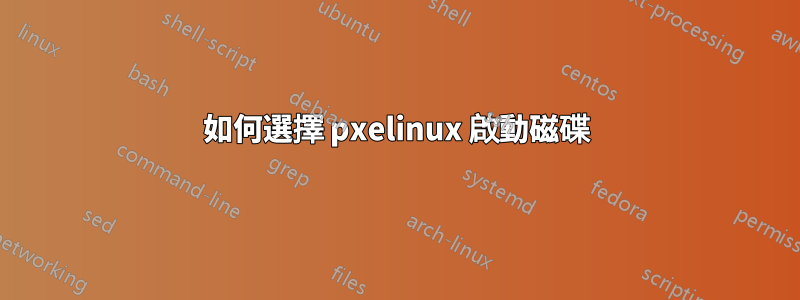 如何選擇 pxelinux 啟動磁碟