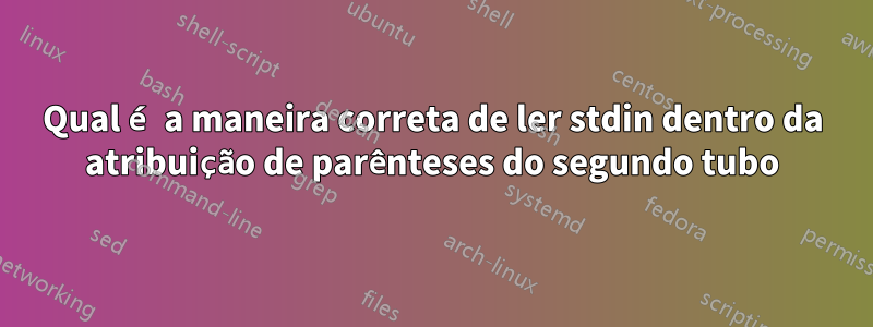 Qual é a maneira correta de ler stdin dentro da atribuição de parênteses do segundo tubo