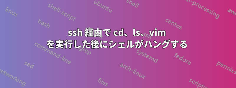 ssh 経由で cd、ls、vim を実行した後にシェルがハングする