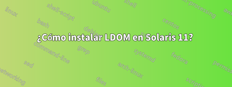 ¿Cómo instalar LDOM en Solaris 11?