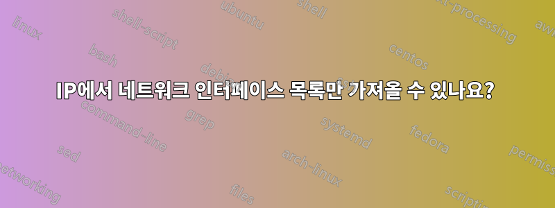 IP에서 네트워크 인터페이스 목록만 가져올 수 있나요?